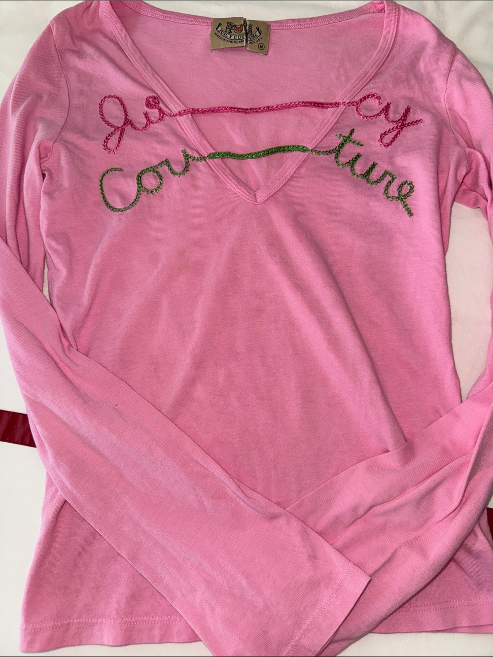 rare vintage juicy couture pink long sleeve top